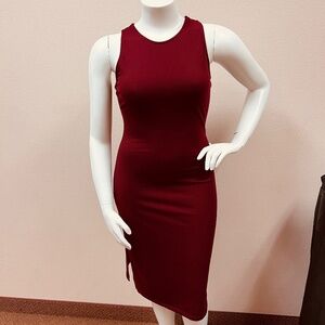A New Day Racerback Midi Bodycon Dress / Maroon, Size Medium